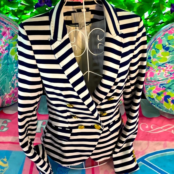 H&M navy blue & white striped jacket - Picture 8 of 15